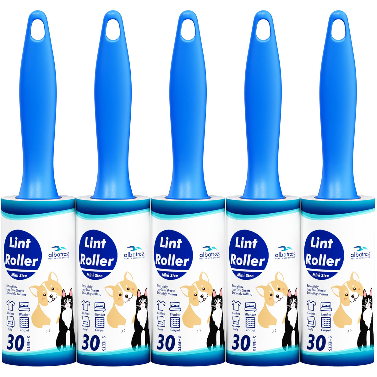 Lint Rollers 400 Sheets Lint Remover for Pet Hair, Couch, Clothes Furniture, and Carpet, 2 Handles, 4 Rolls(100 Sheets Per Roll)