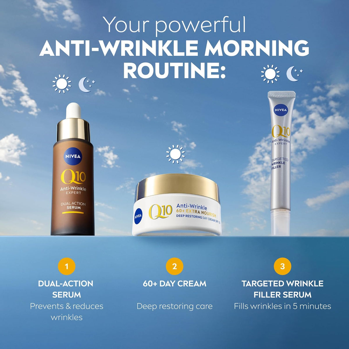 NIVEA Q10 Anti-Wrinkle Extra Nourish Replenishing Day Cream SPF 15, 50 ml