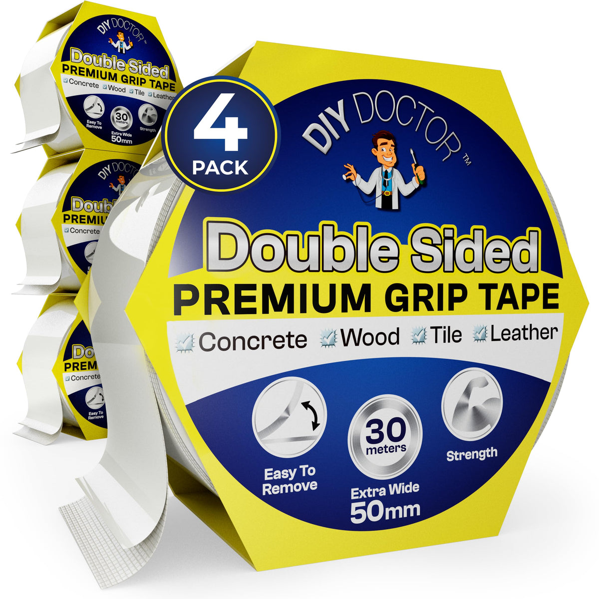 DIY Doctor Double Sided Carpet Tape, Heavy Duty, 20m x 21mm, 1 Pack