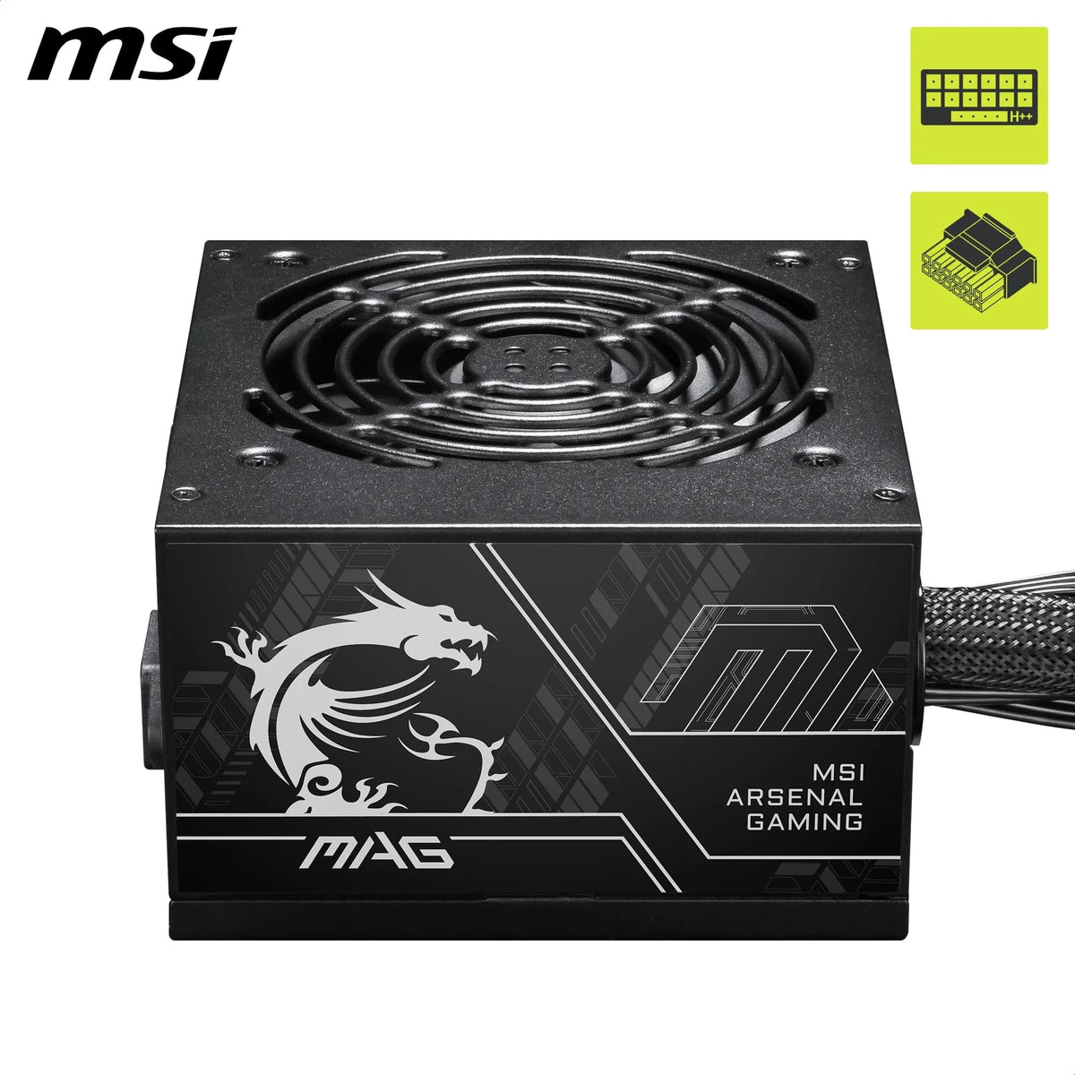 MSI MAG A750GL PCIE5 Power Supply Unit, 750W, 80 Plus Gold, Fully Modular, ATX 3.0, PCIe 5.0 GPU Support, 120mm FDB Fan, Full-Bridge LLC, Flat Black Cables - 7 Year Warranty