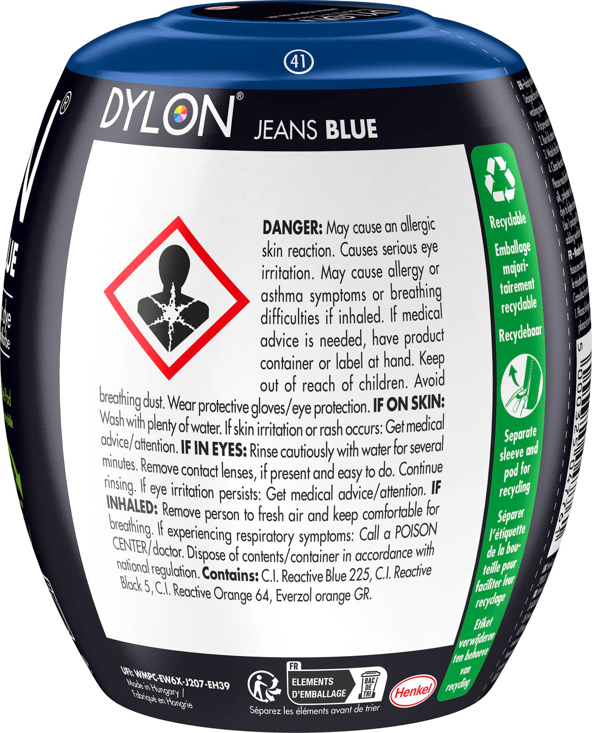 DYLON Washing Machine Fabric Dye Pod, Intense Black, 350g