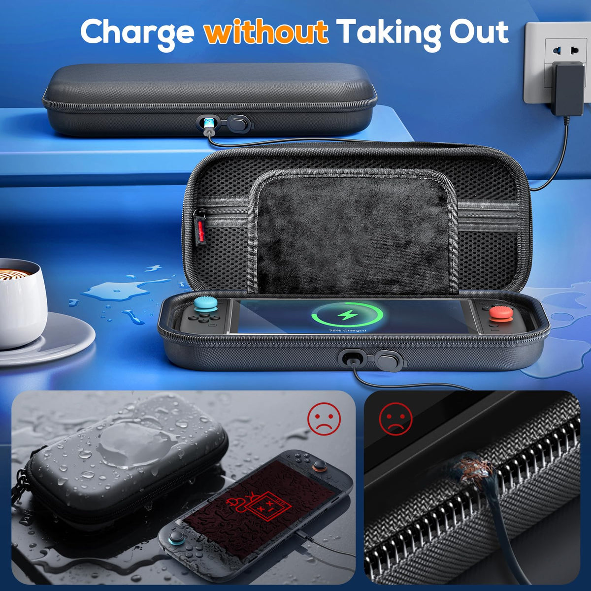 Case for Nintendo Switch 2, Travel Case with Charging Hole and 10 Game Card
