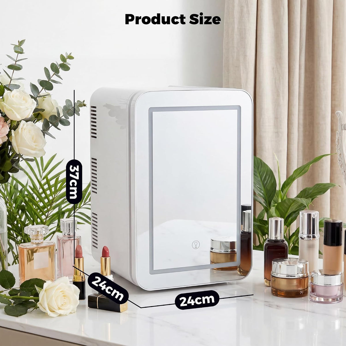 6L Skincare & Makeup Mini Fridge, Cooler & Warmer with LED Mirror