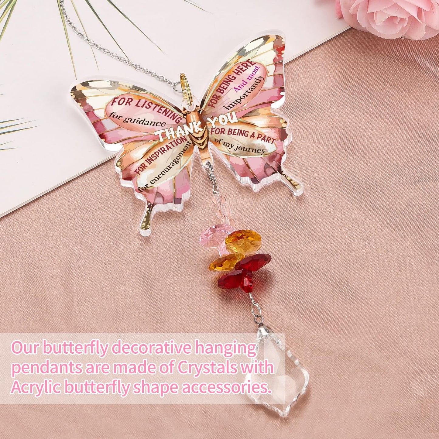 Teacher Gifts for Women, Acrylic Hanging Decoration Thank You Teacher Gifts, Appreciation Gift for Teacher Mentor, Perfect for Teachers Day, Christmas, Birthday,End of The Year