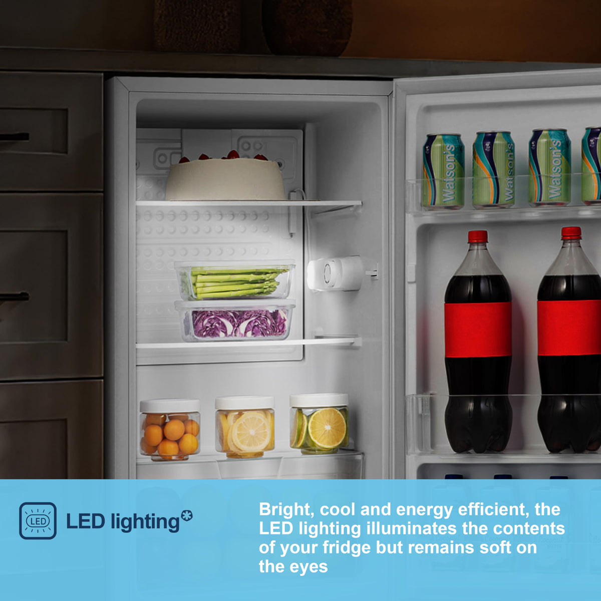 Fridgemaster 45L Table Top Mini Fridge MUR4545, 45cm Compact Refrigerator with Adjustable Thermostat, Reversible Door, 39dB Low Noise, White, Energy Class E