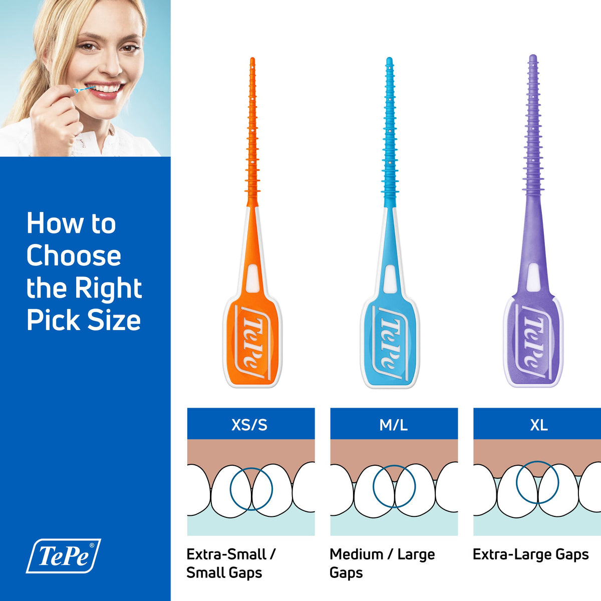 TePe EasyPick Toothpicks, Orange, ISO XS-S, 36pcs, Travel Case Included
