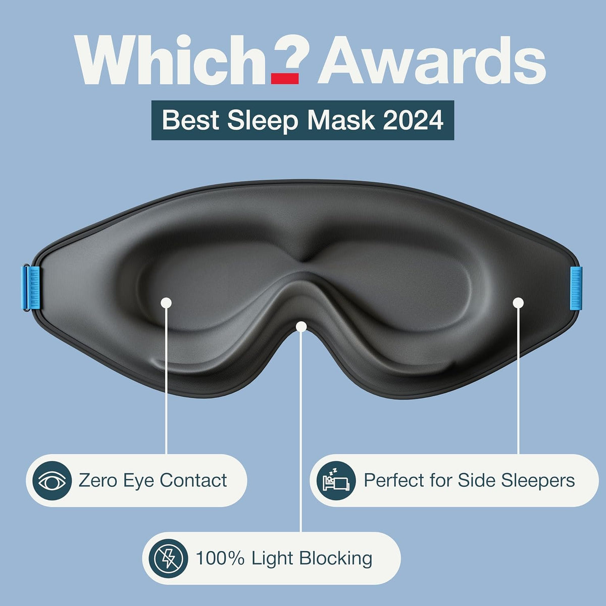 MyHalos Blackout Sleep Mask, Eye Mask for Sleeping, Zero Pressure, Travel