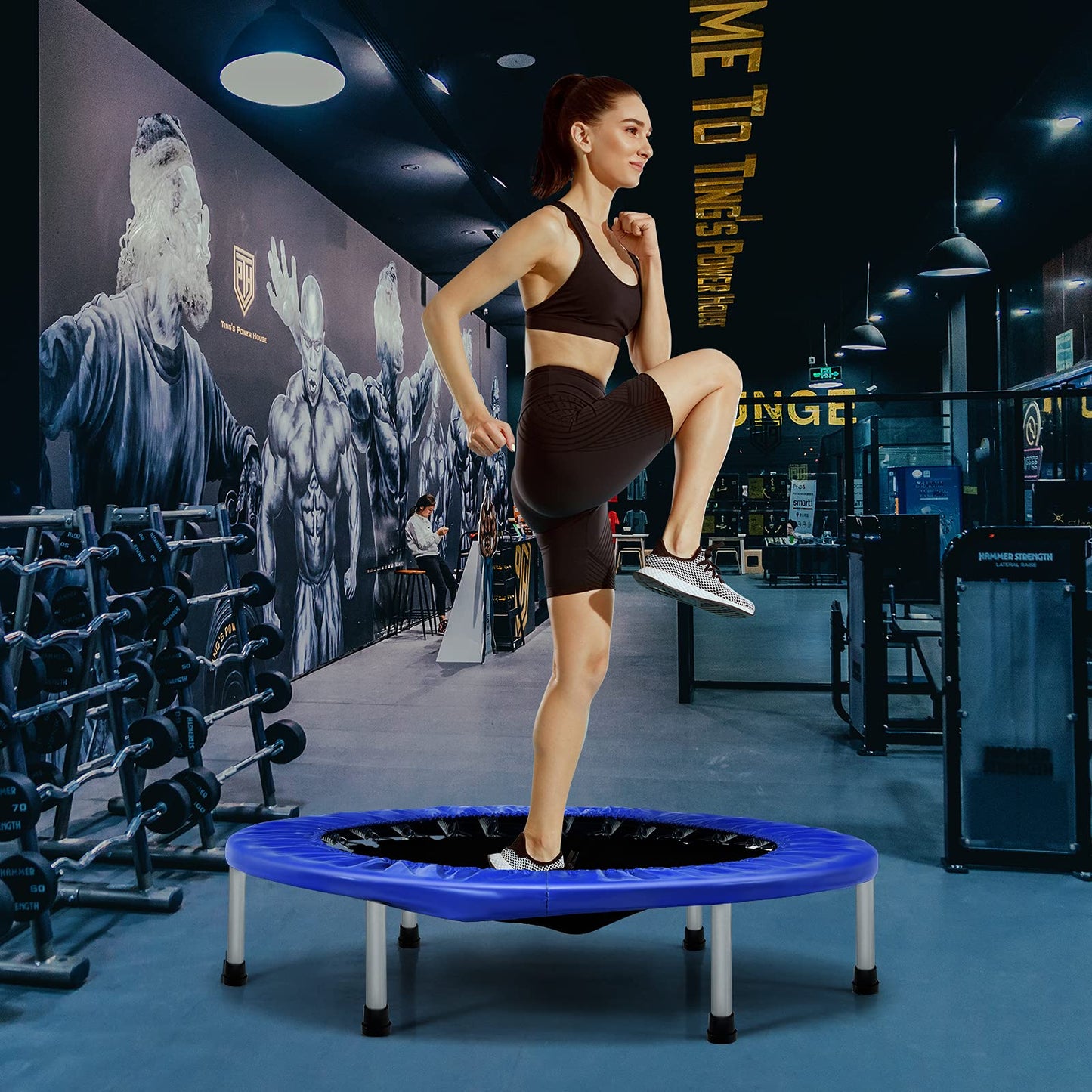 COSTWAY 38" Foldable Mini Fitness Trampoline with Carry Bag — Max 150 kg