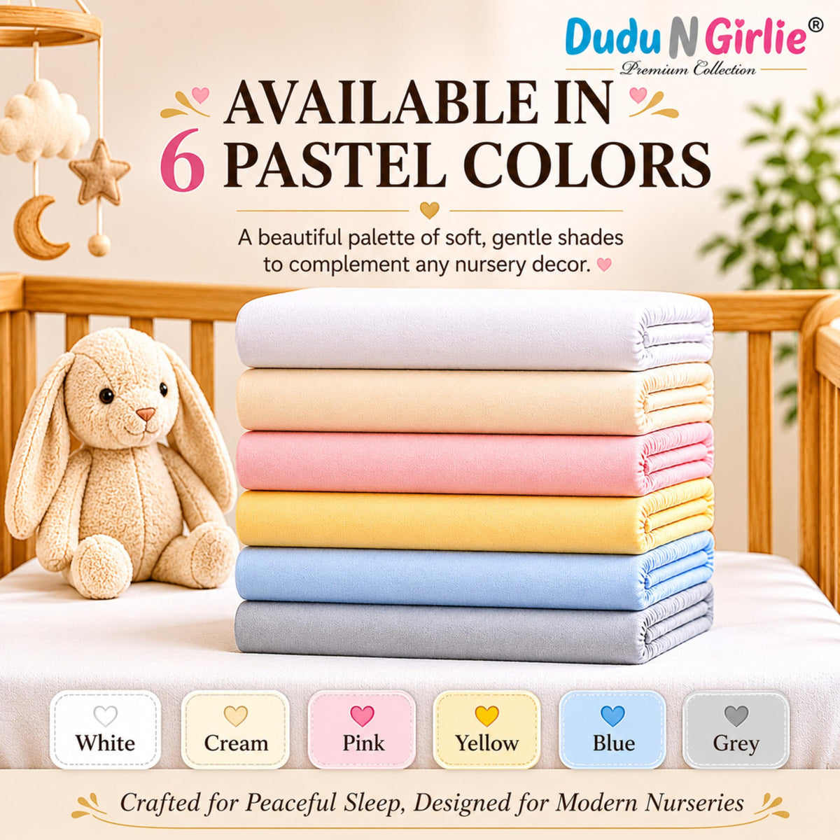 Dudu N Girlie Bedside Crib Sheets 85x51cm – Pink, 2 Pack, Soft Jersey Cotton Fitted Bedding for Co Sleeper & Baby Cribs