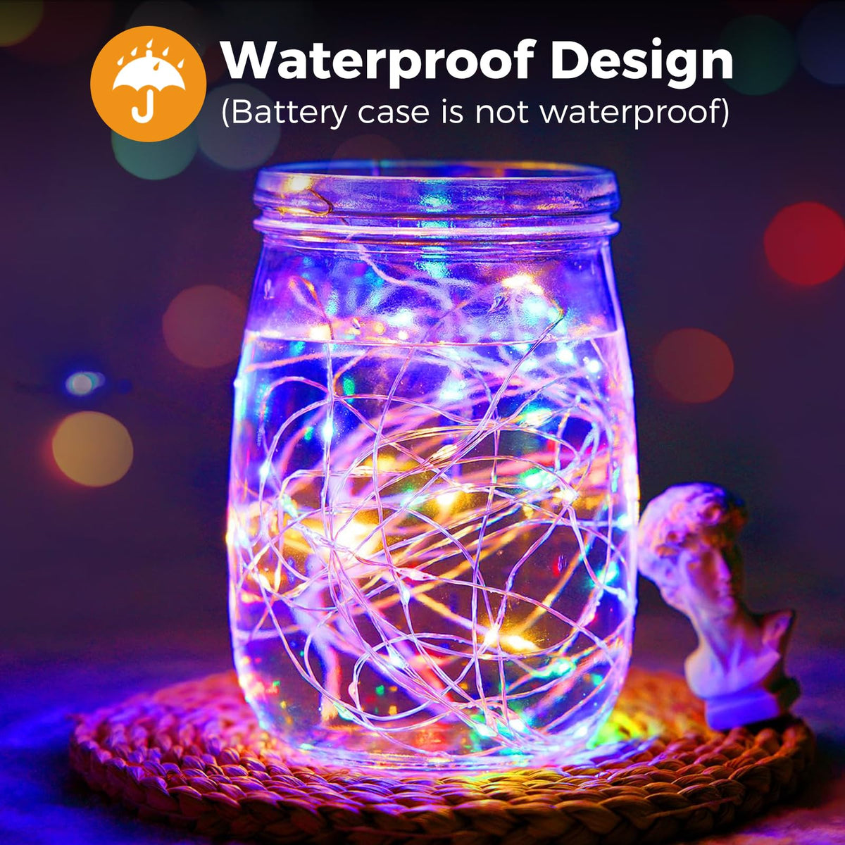 btfarm 2 Pack Halloween Orange Fairy Lights Battery Operated with Timer