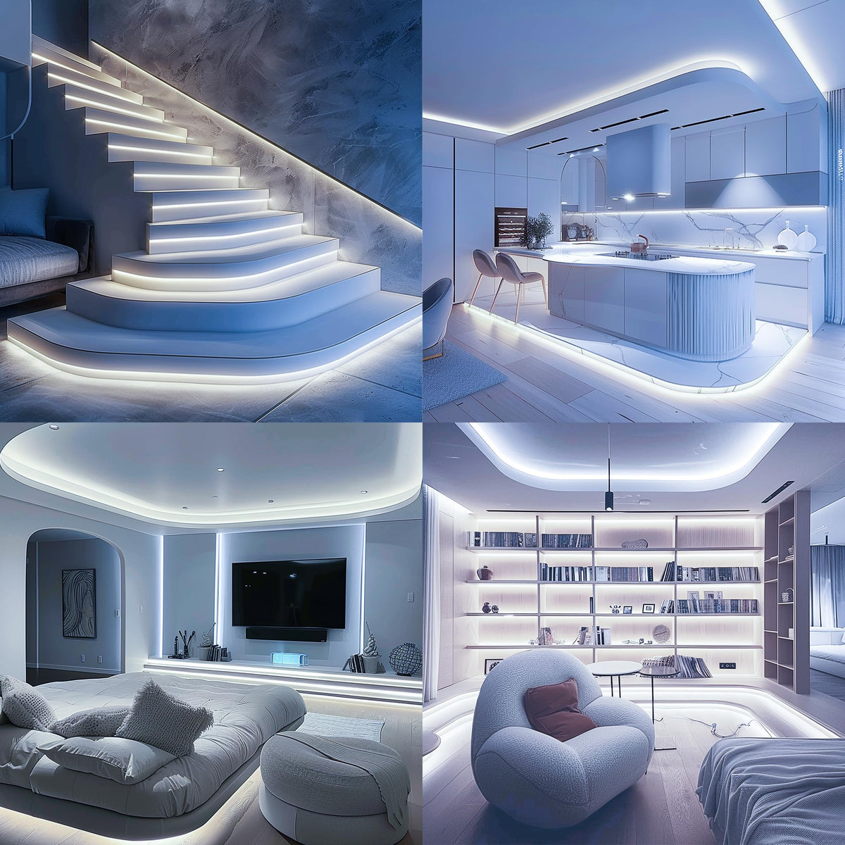 COB LED Strip 7.5m Warm White, 3000K, 24V, Remote Control, 8mm Wide
