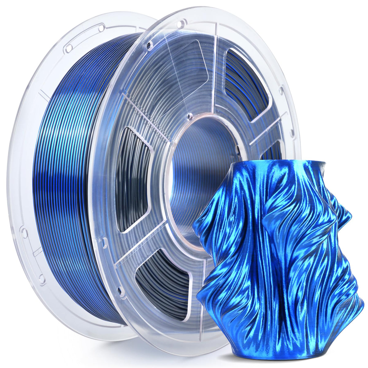 SUNLU Silk PLA+ Filament, Shiny Metallic Silk 3D Filament 1.75mm