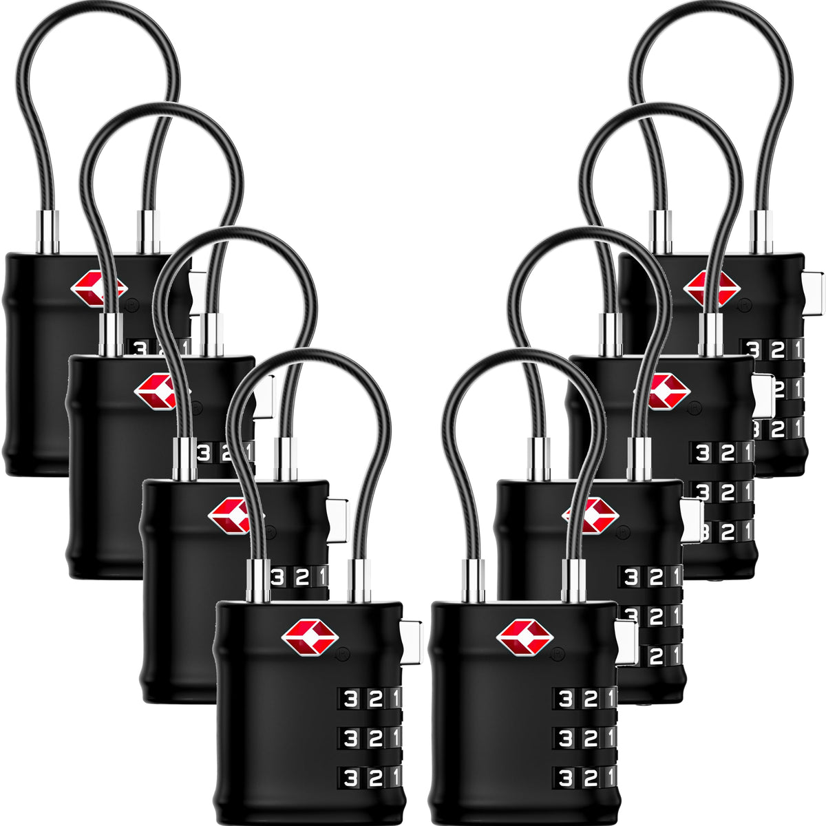 LUGGEX Suitcase Locks, Luggage Locks, TSA Approved Luggage Locks,Black,2