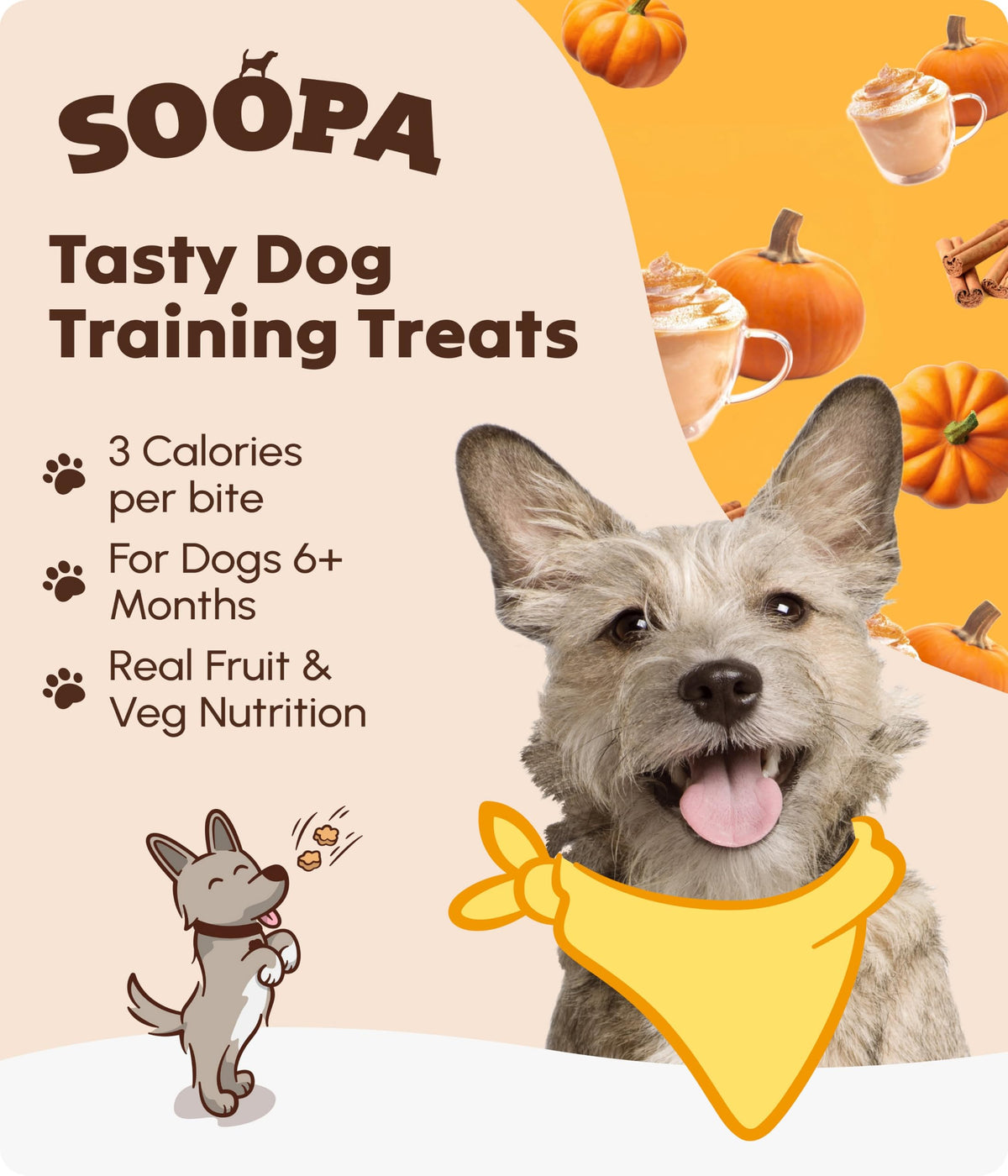 Soopa Strawberry Dog-Quiri Healthy Bites, Dog Training Treats, 50 g, 1-Pack