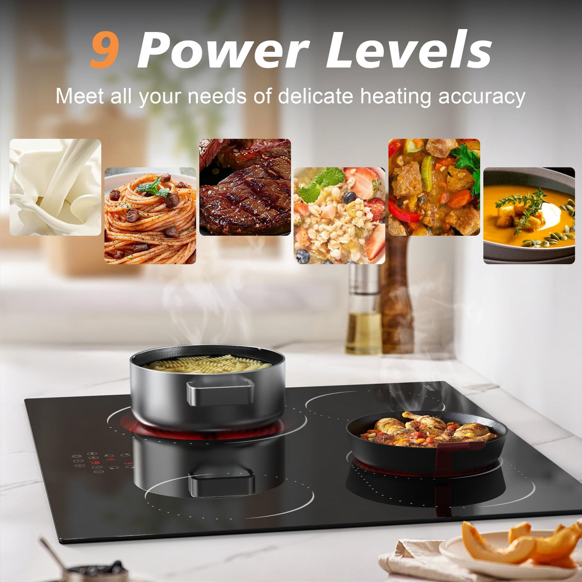 Hobsir Plug in Ceramic Hob, 2 Ring Electric Hob 60 cm