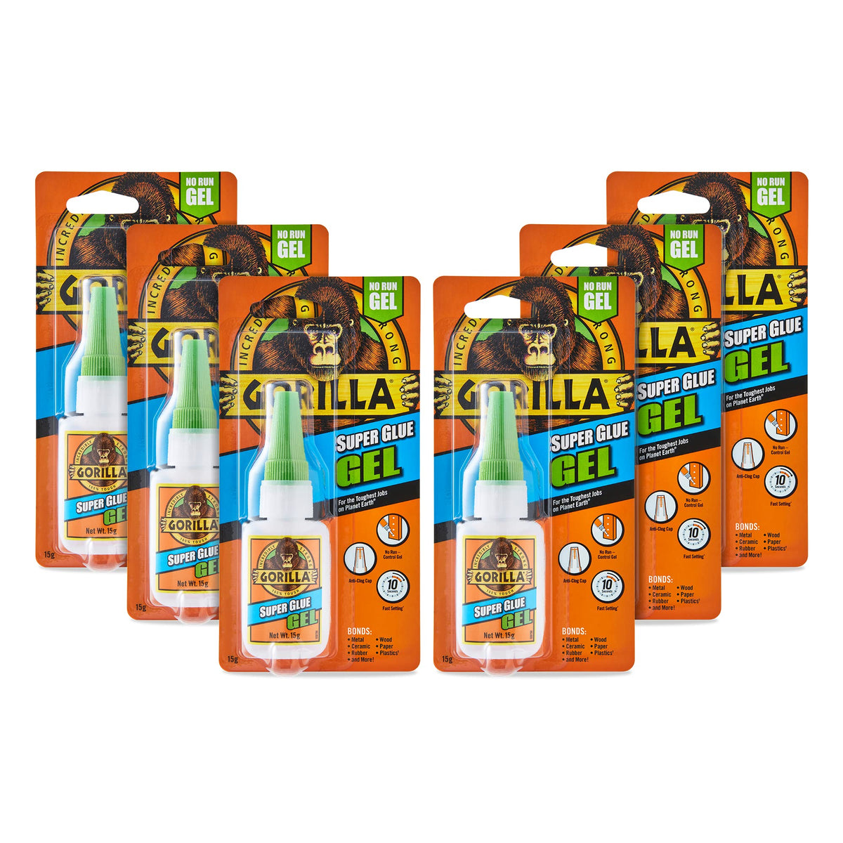 Gorilla Super Glue, 15g – All Purpose, Impact Tough & Fast Setting with Anti-Clog Cap Ideal for Metal, Ceramics, Leather & More