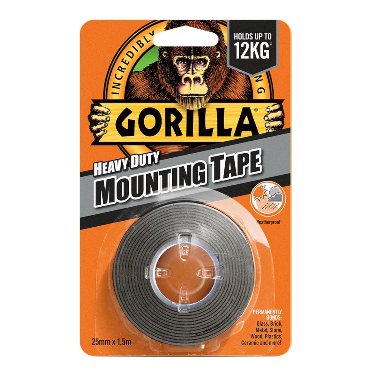 Gorilla Double Sided Mounting Tape Clear 1.5m, Pack of 1