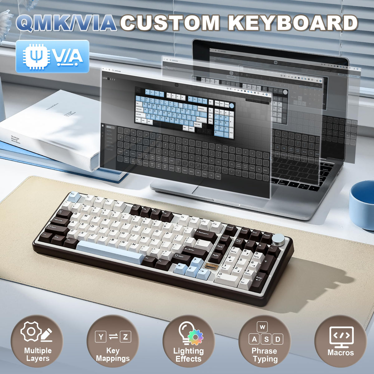 YUNZII B98 PRO 96% Wireless Mechanical Keyboard (Matcha Green, Candy Switch)