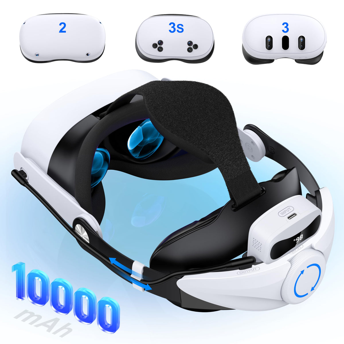 Comfort Head Strap for Meta Quest 3/3S/Meta Quest 2,VR Headset Elite Strap Replacement for Oculus Quest 3/3S/2 Accessories,Stable Elite Strap Pressure-Reduce Headstrap