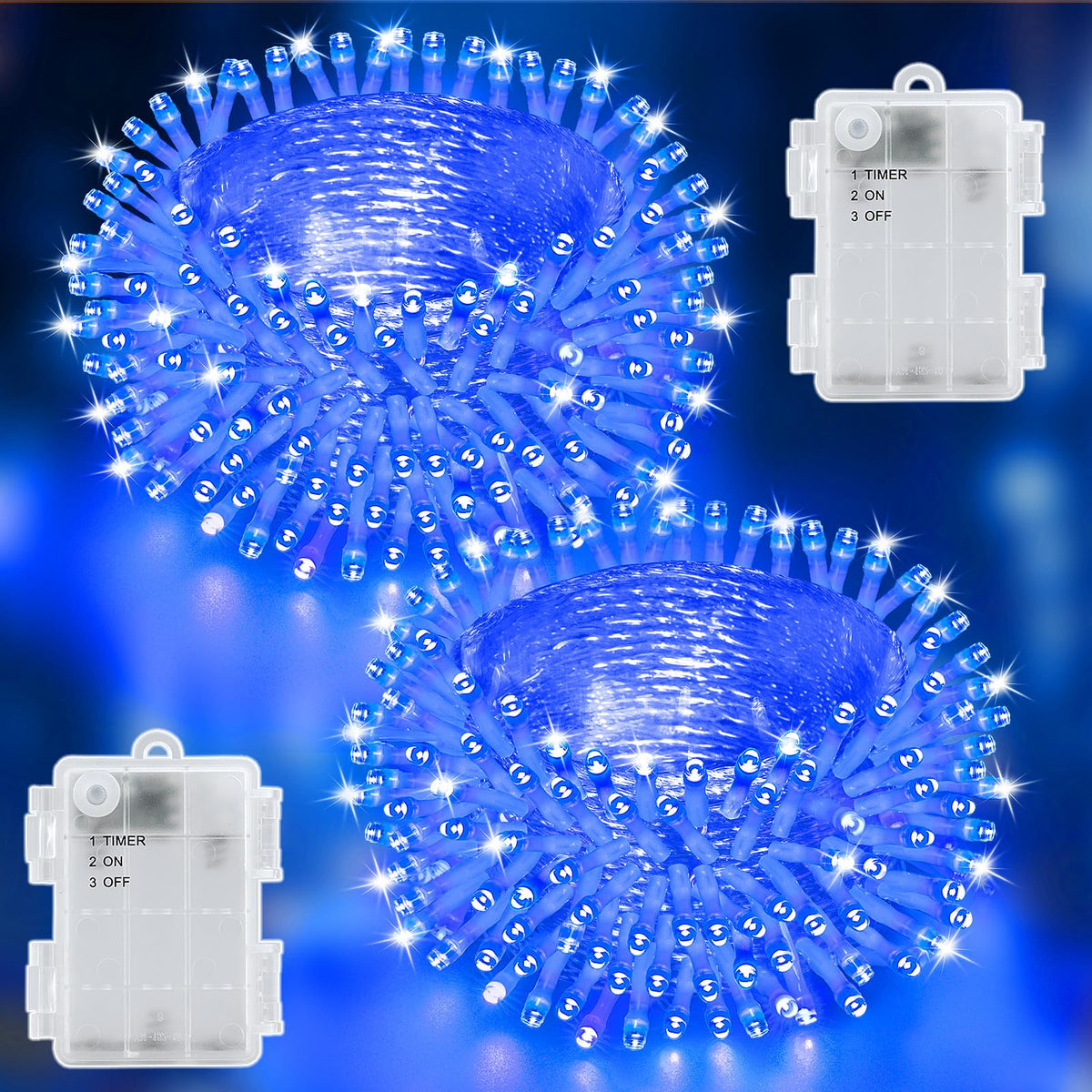 Dalugo Battery Fairy Lights, 3M 30 LED Warm White String Lights with 6h Timer, IP65 Waterproof Battery Powered Fairy Lights for Indoor Outdoor Christmas Decorations