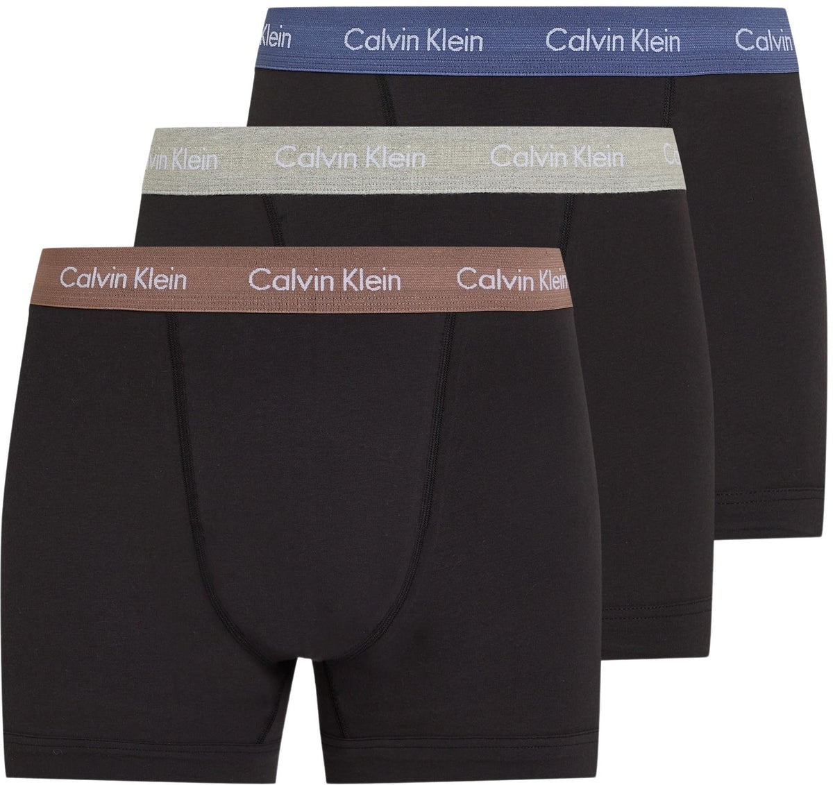 Calvin Klein Men’s 3 Pack Trunks with Logo Waistband