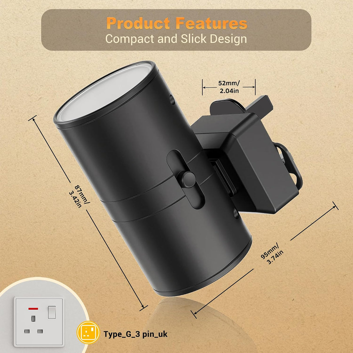 JandCase Night Light, Night Light Plug in Wall with Dusk to Dawn Sensor