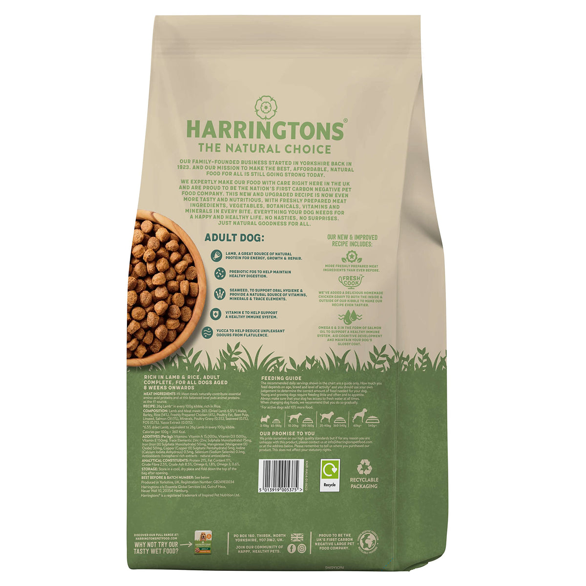 Harringtons Complete Dry Adult Dog Food Lamb & Rice 15kg