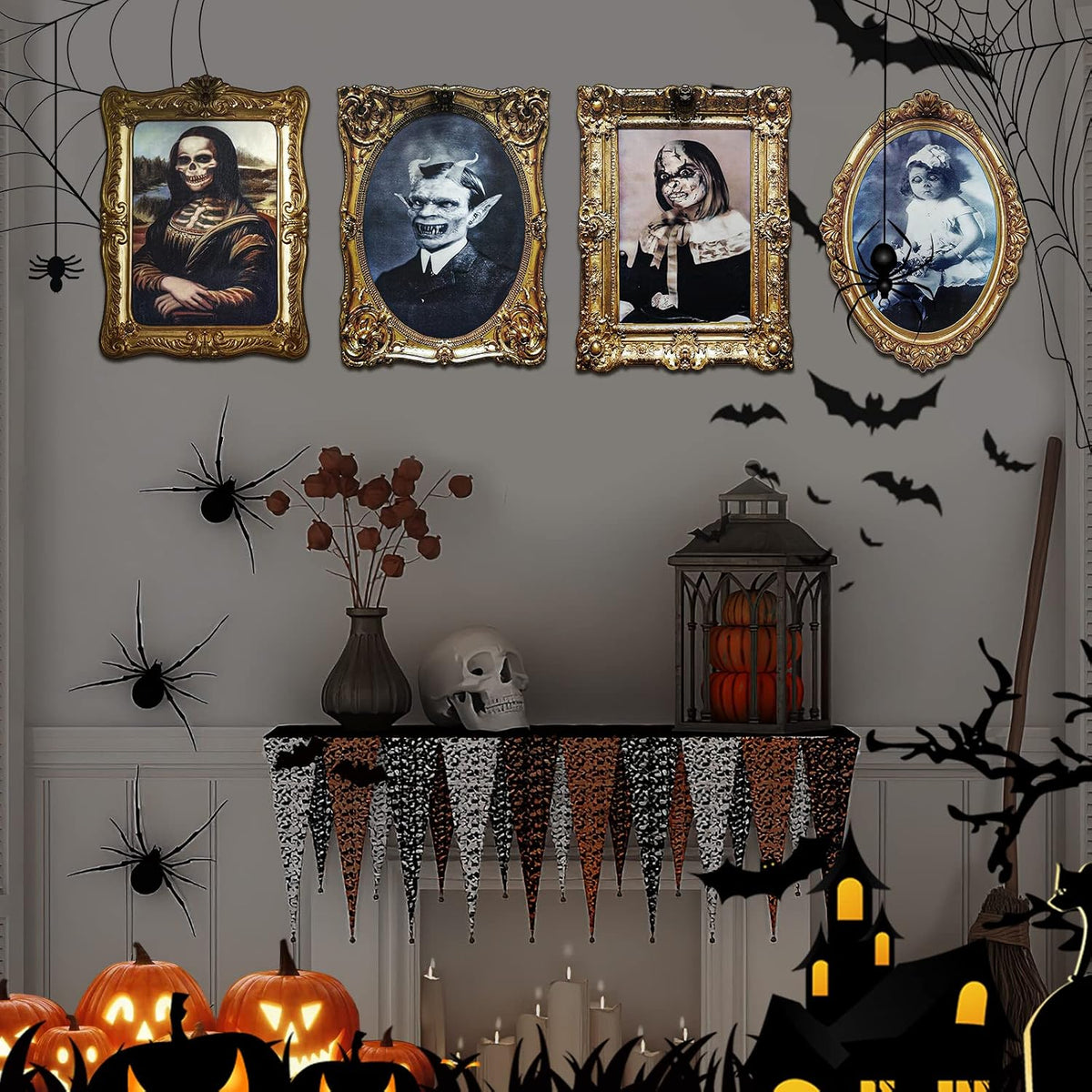 ECGER Halloween Decorations Indoor, Haunted Scary Changing Face Pictures