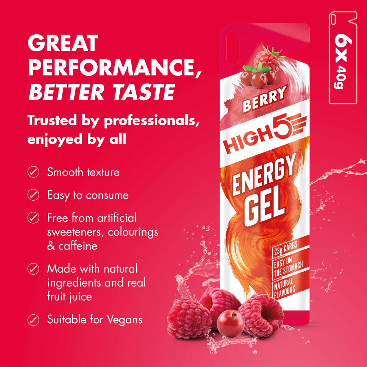HIGH5 Energy Gels, Running Gel for Fast & Sustained Energy, Mixed, 8 x 40g