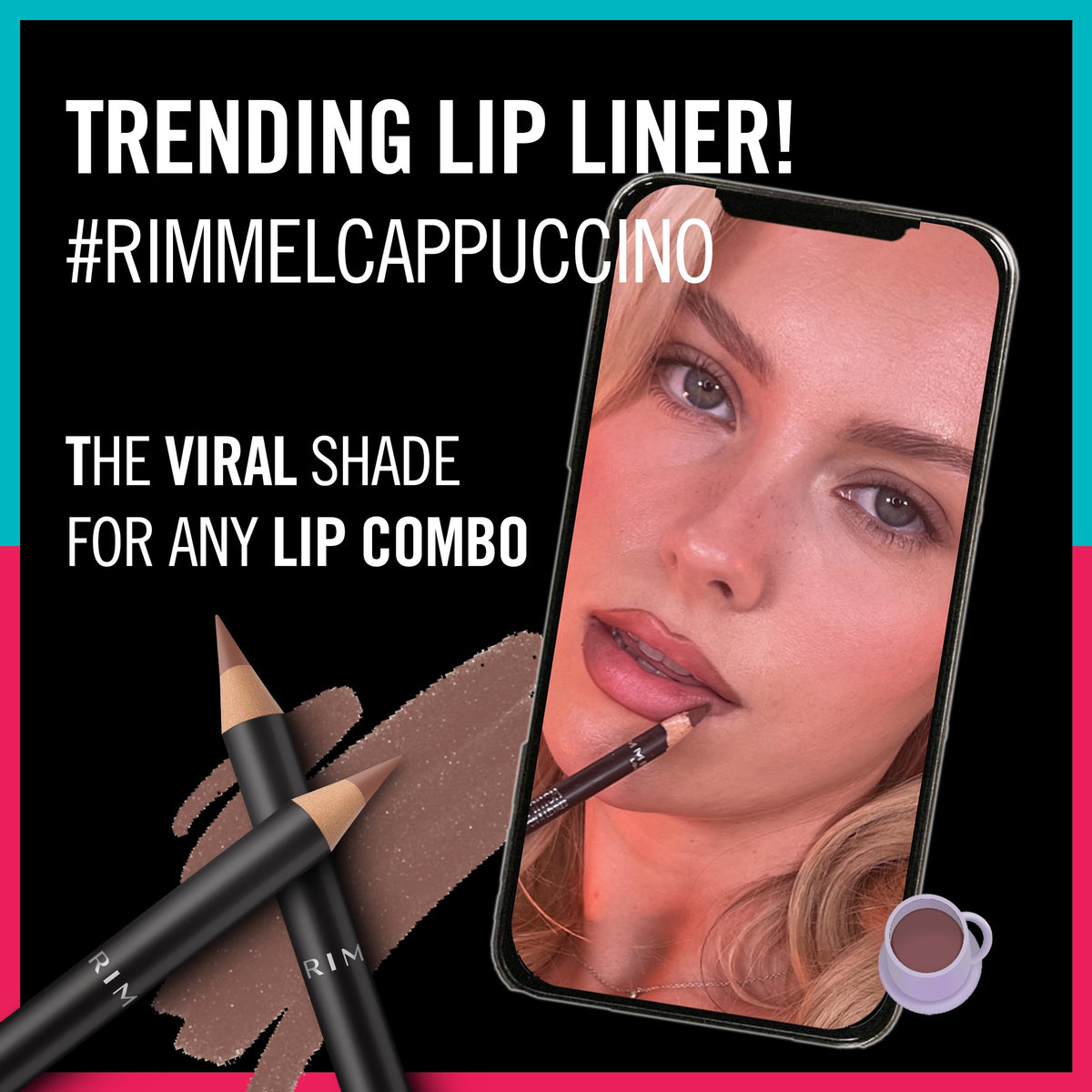 Rimmel Lasting Finish 8HR Lip Liner, Peach Me, Highly Pigmented Formula, Long-Wearing Creamy Colour, Precise Application and Seamless Blend, For Big & Plump Lips, Vegan & Cruelty Free, 1.2g