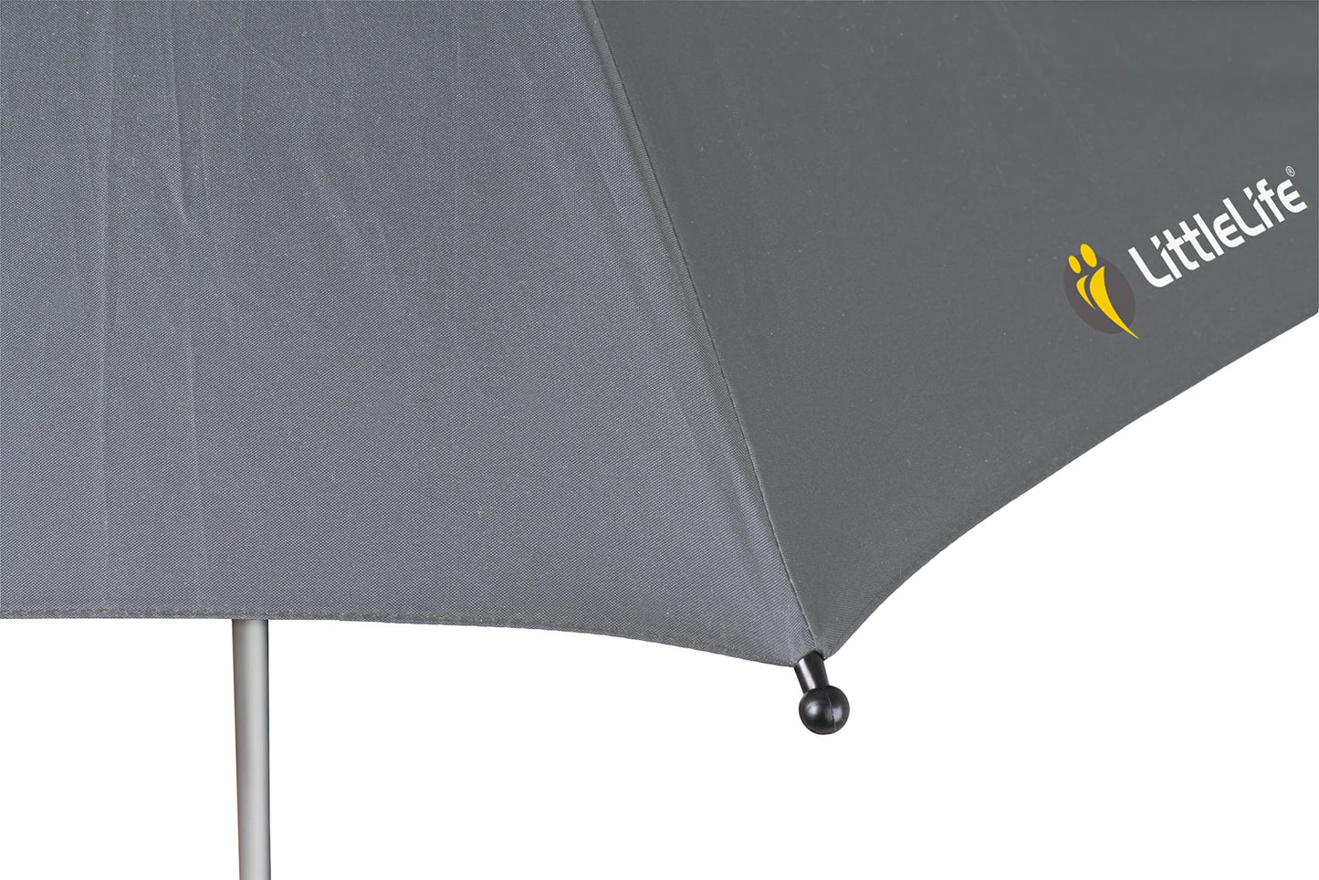 LittleLife Baby Sun Parasol UPF50+ | Universal Pushchair & Buggy Umbrella, Adjustable 360° Shade for Safe Summer Walks, Black
