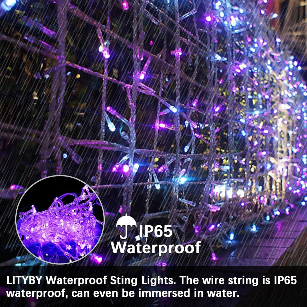 LITYBY Fairy Lights Plug in Waterproof,120LED String Lights Main Powered