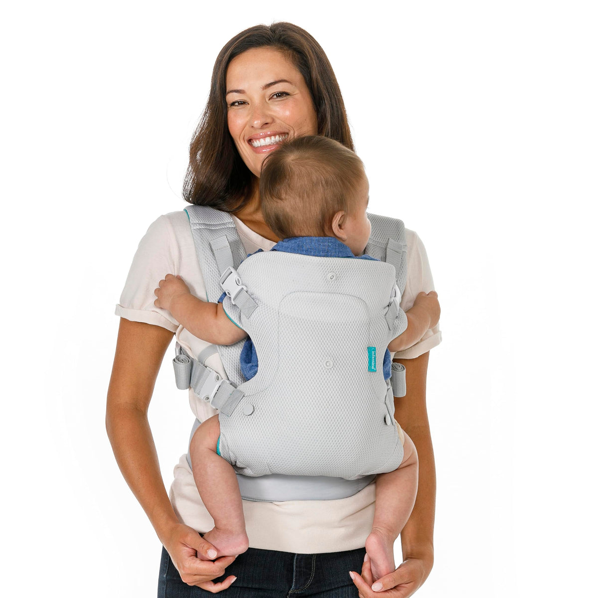 Infantino Flip Advanced 4-in-1 Baby Carrier - Ergonomic, Convertible, Face-in and Face-Out Front and Back Baby Carrier for Newborn to Toddler 3,6-14,5kg, Grey
