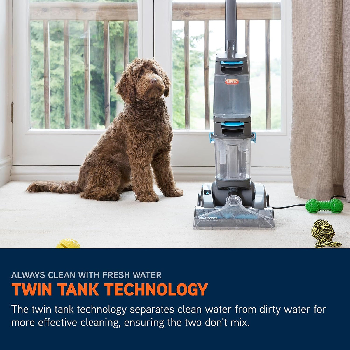 Vax Dual Power Pet Advance Upright Carpet & Upholstery Cleaner ECR2V1P