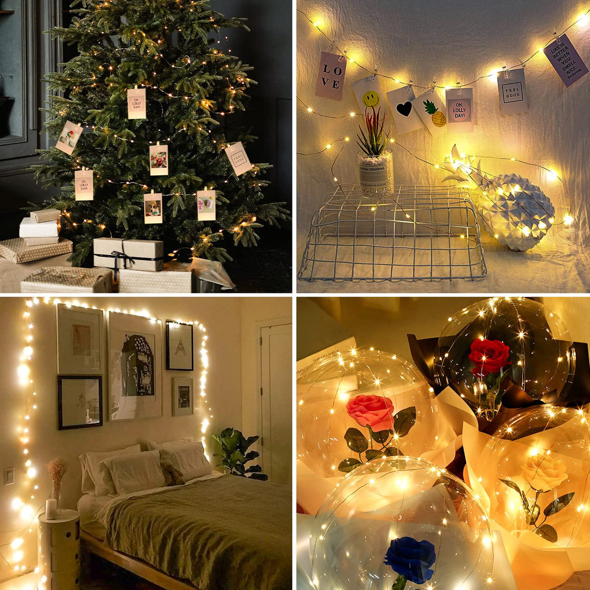 Kolpop 50LED Photo Clip String Lights, 5M Photo Peg Fairy Lights Indoor with 30 Clips Battery Powered Cooper Wire Hanging String Photo Display for Bedroom Birthday Wedding Party Christmas Decorations