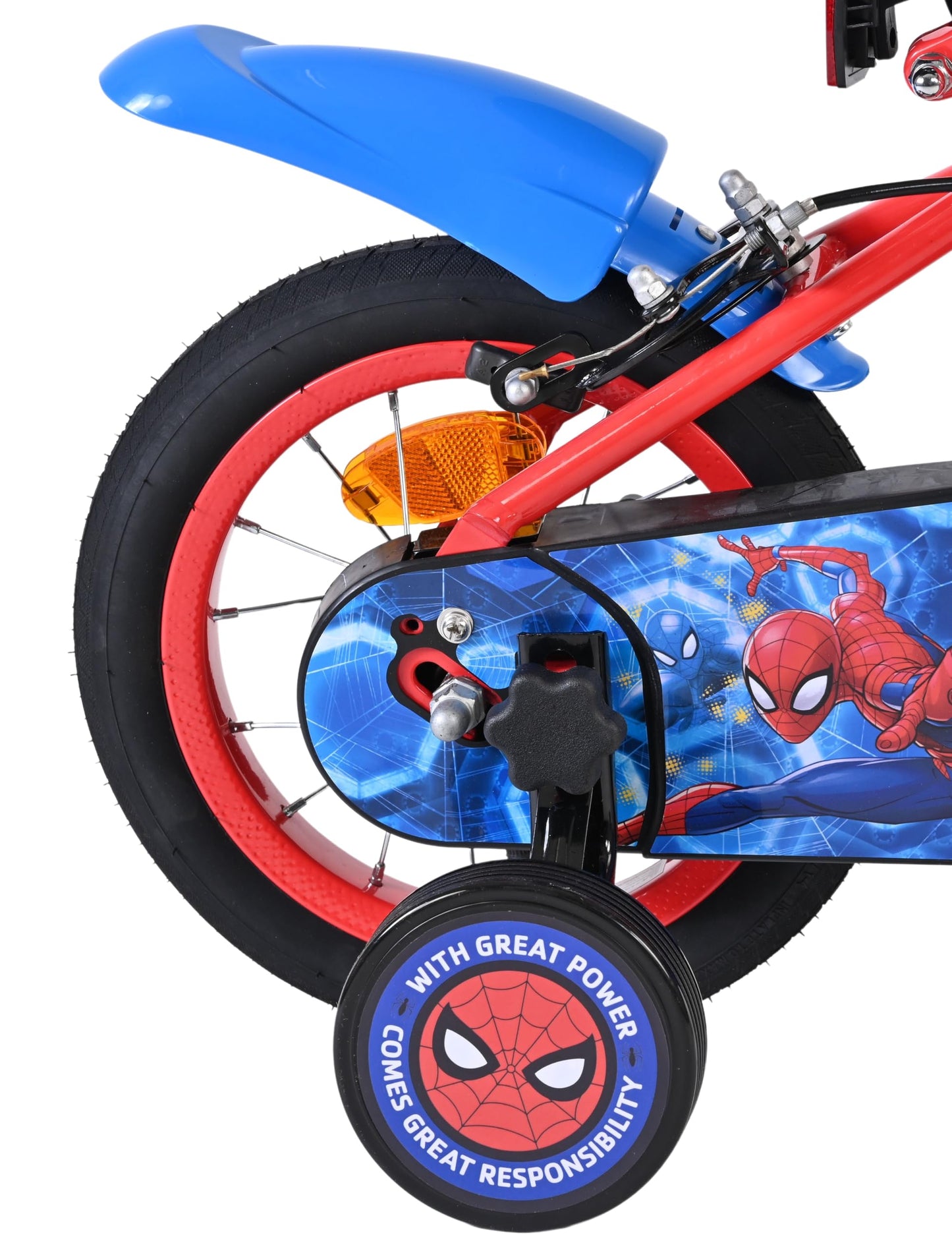 Volare Official Marvel Spider-Man Kids Bike 12" with Stabilisers — Ages 3-4