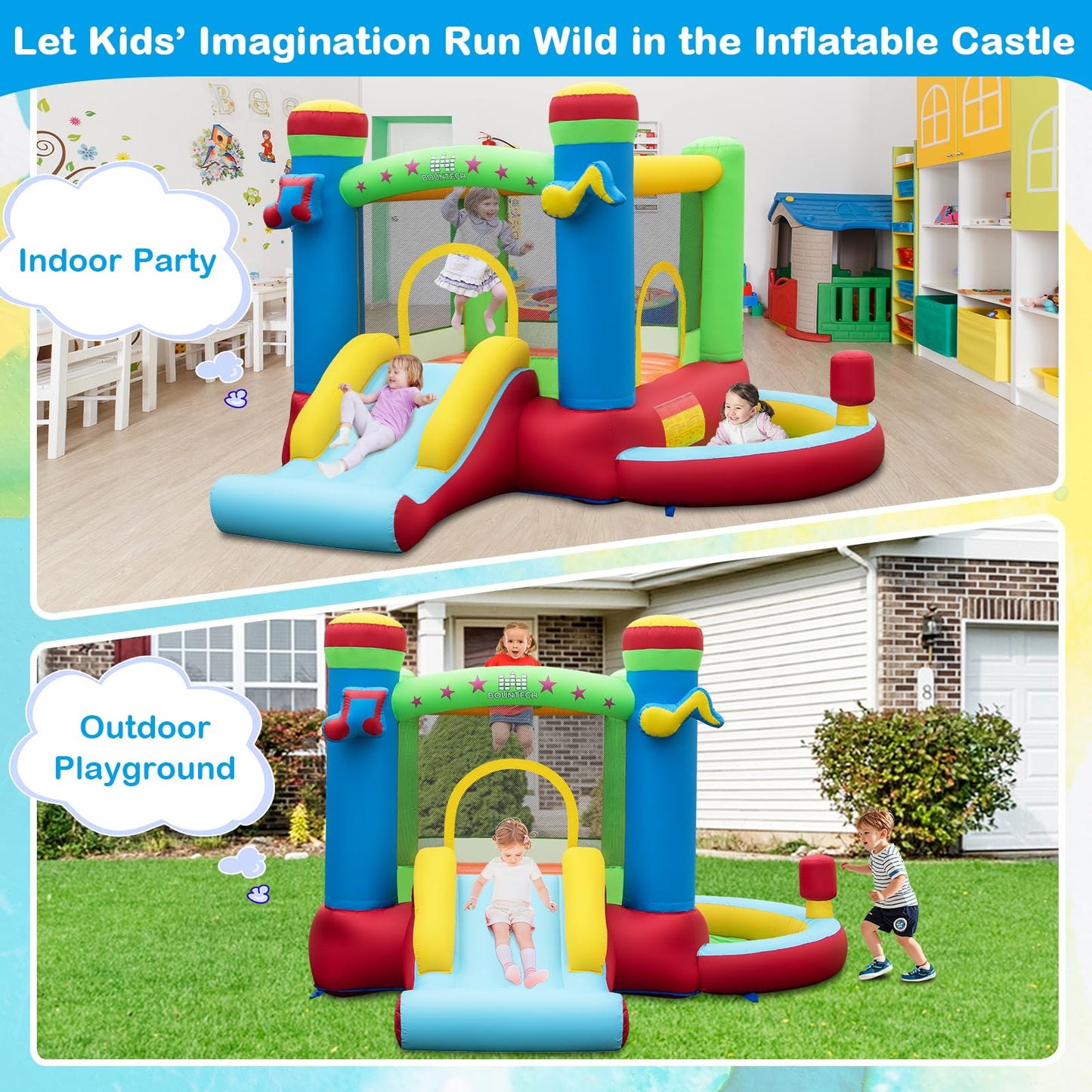 Maxmass 5-in-1 Kids Inflatable Bounce House with Slide & Ball Pit — 294x290x190cm | Ages 3-12
