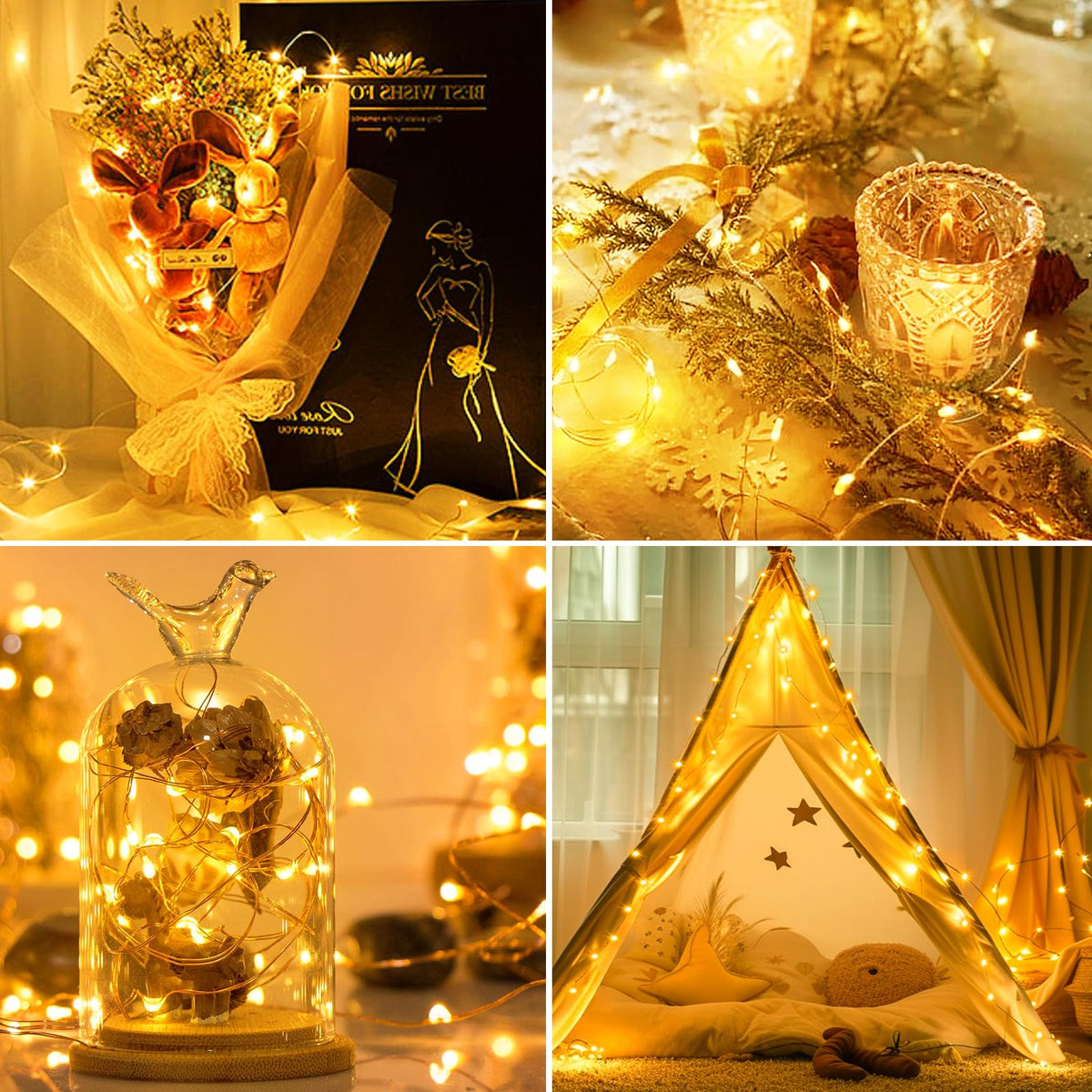 btfarm 2 Pack Halloween Orange Fairy Lights Battery Operated with Timer