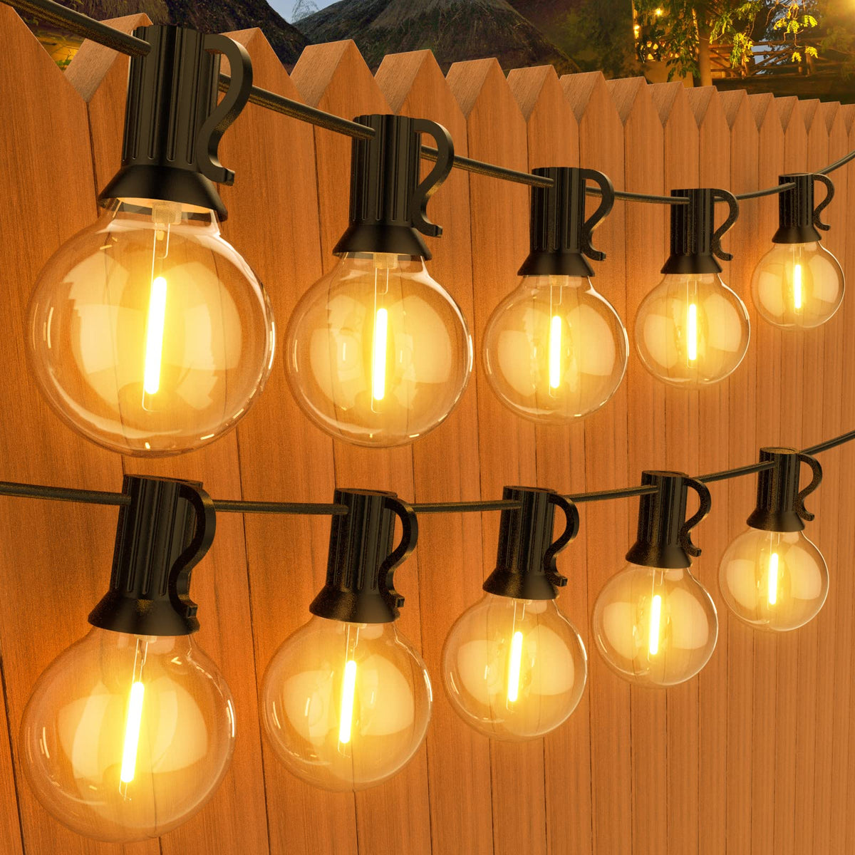 GPATIO Garden Lights, 30FT/9M LED Festoon Lights with 16 Shatterproof Bulbs