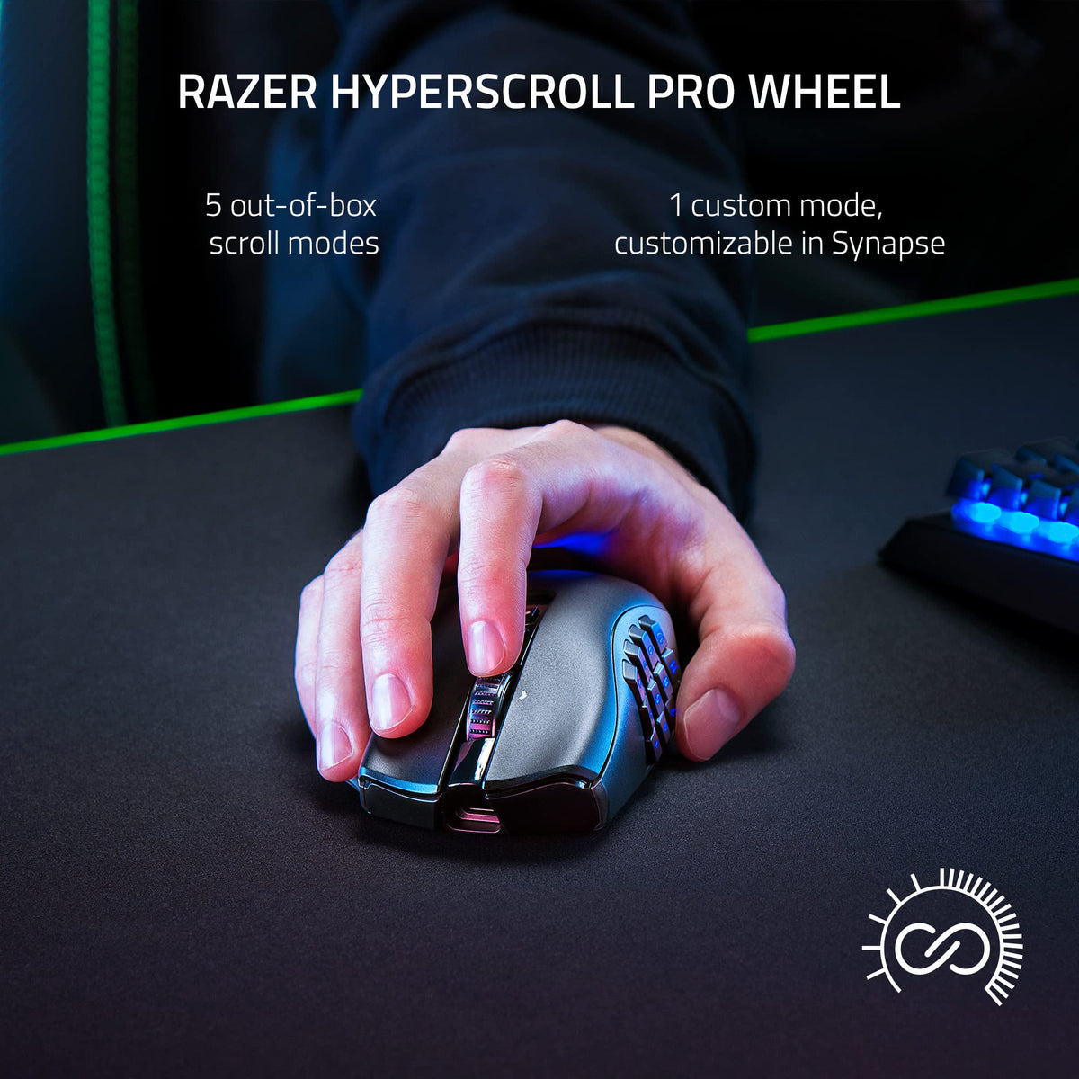 Razer Naga X - Ergonomic MMO Gaming Mouse with 16 Programmable Buttons (2nd Gen Optical Mouse Switches, Advanced 5G Optical Sensor, 85g Ergonomic Design, RGB Chroma, Speedflex Cable) Black