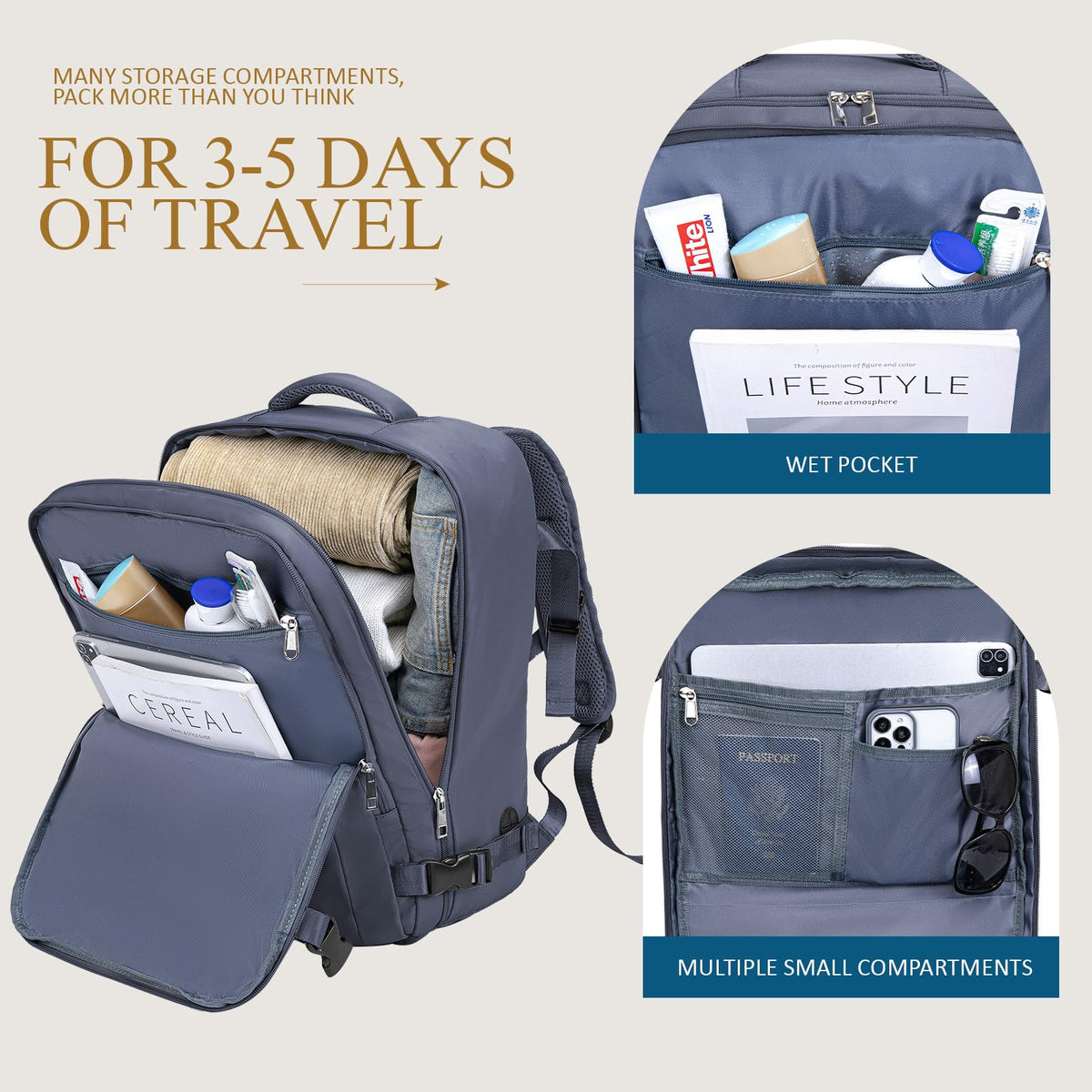 Lossga for Ryanair Cabin Bags 40x30x20,Cabin Bag Travel Backpack