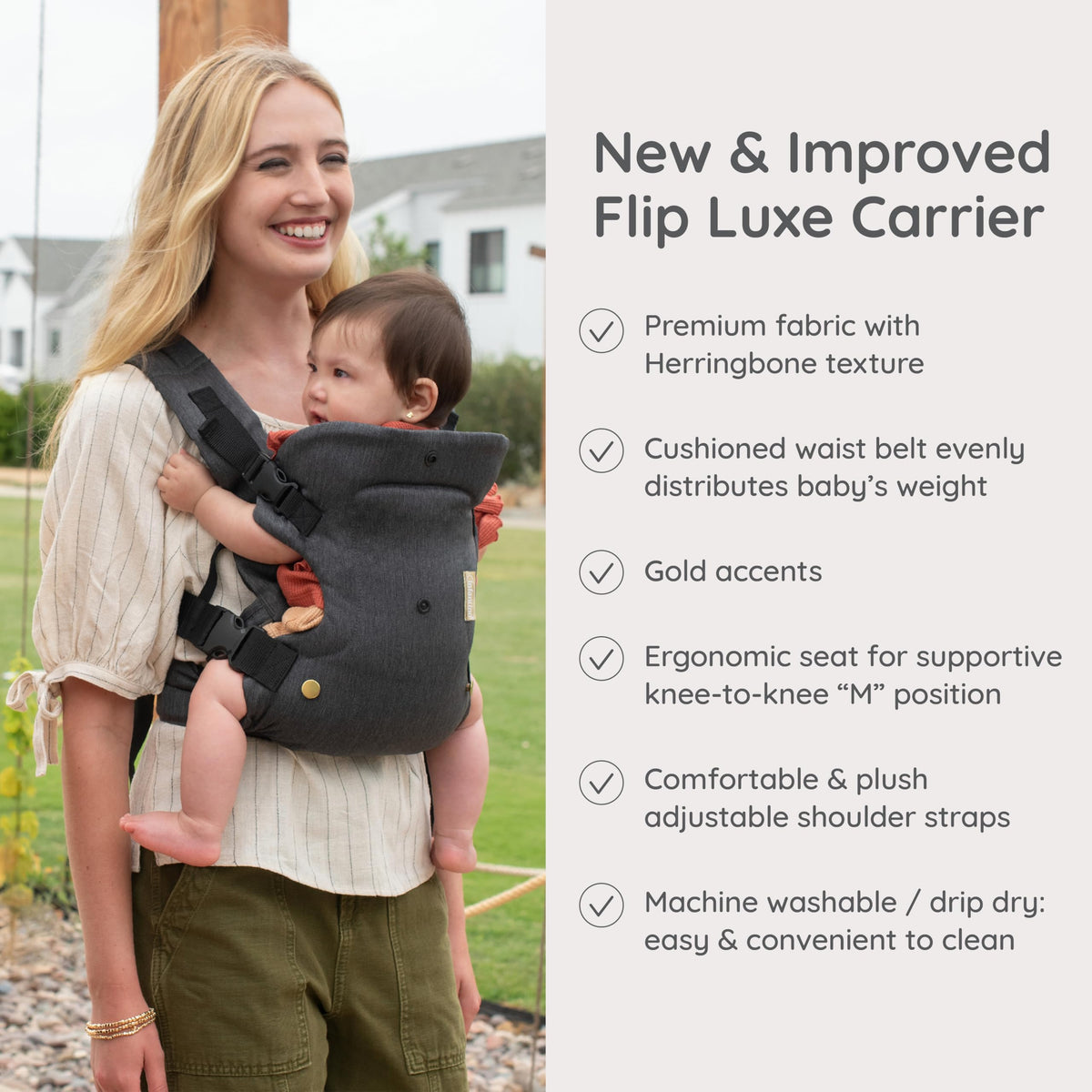 Infantino Flip Advanced 4-in-1 Baby Carrier - Ergonomic, Convertible, Face-in and Face-Out Front and Back Baby Carrier for Newborn to Toddler 3,6-14,5kg, Grey