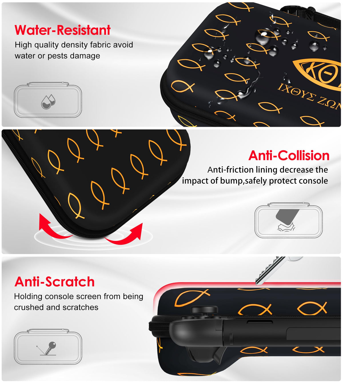 ivoler Carry Case for Nintendo Switch 2 (2025 Model) – Protective Portable Hard Shell Pouch Carrying Travel Game Bag for Nintendo Switch 2 Accessories Holds 12 Game Cartridge– Black