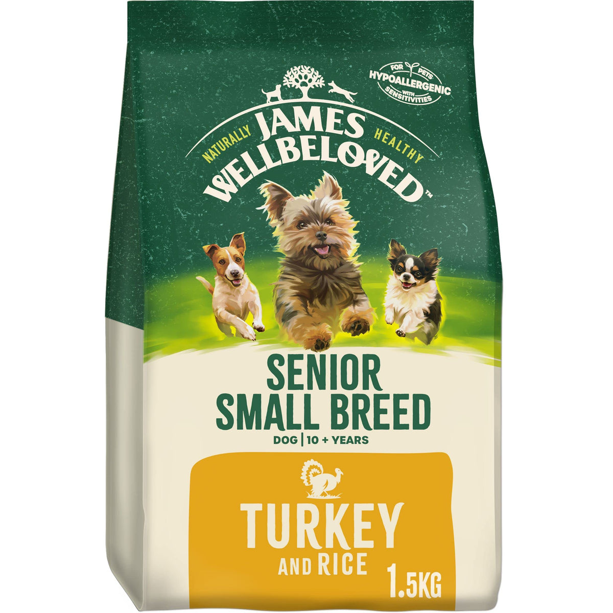 James Wellbeloved Dog Senior Hypoallergenic Dry Food Turkey and Rice 2 kg