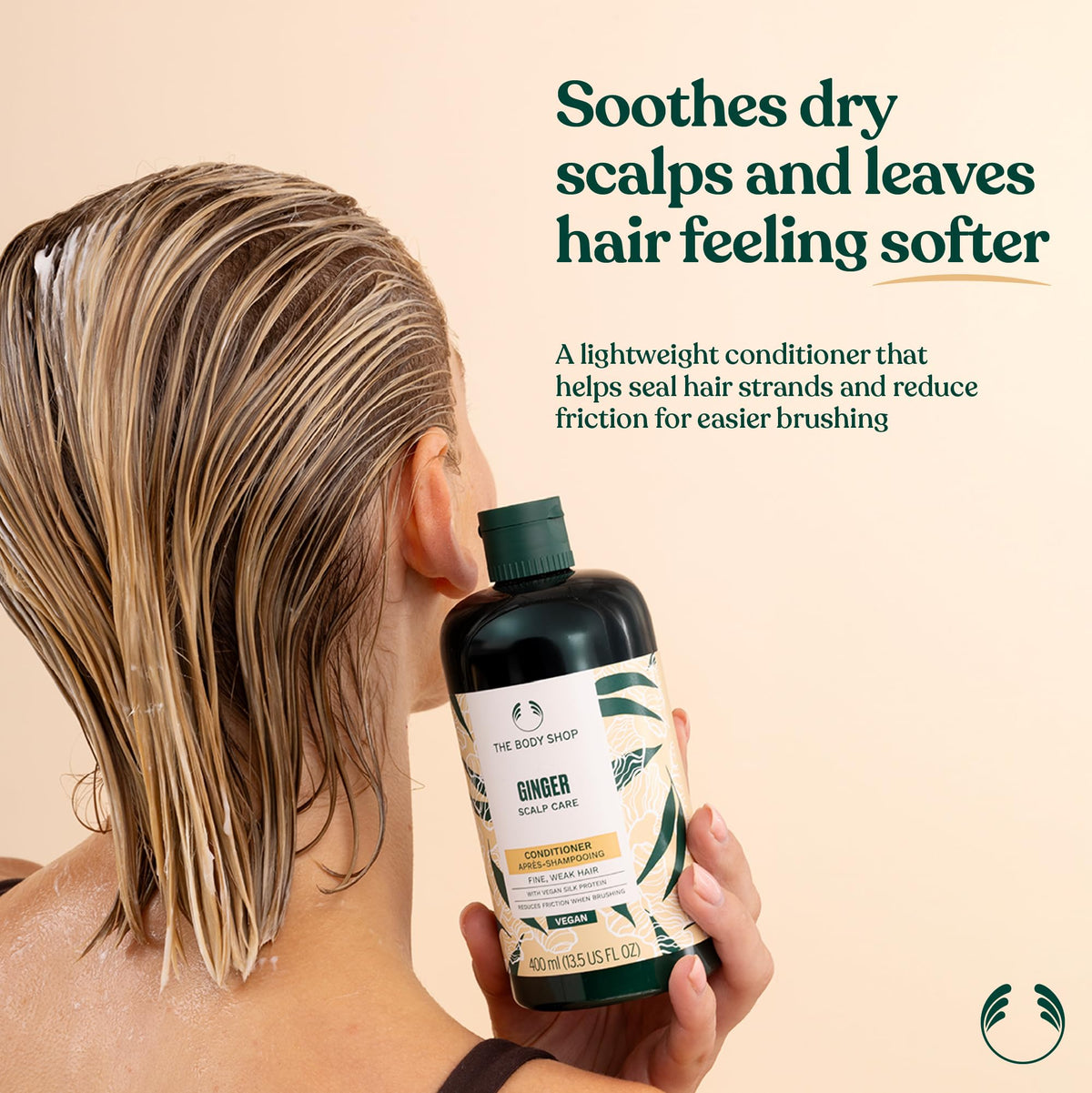 The Body Shop Ginger Scalp Care Conditioner (1x 250ml), Conditioner for Dry, Flaky Scalp, Helps Seal Hair Strands & Reduce Friction, Use After Shampoo, Vegan Haircare