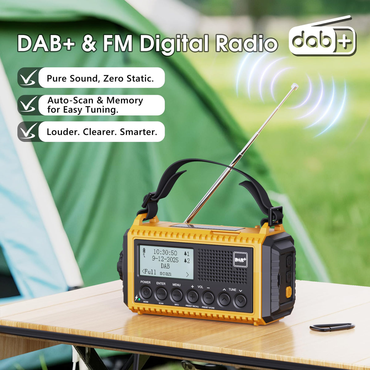 ROCAM Wind up Radio Solar, Battery, Torch, Portable DAB Radio