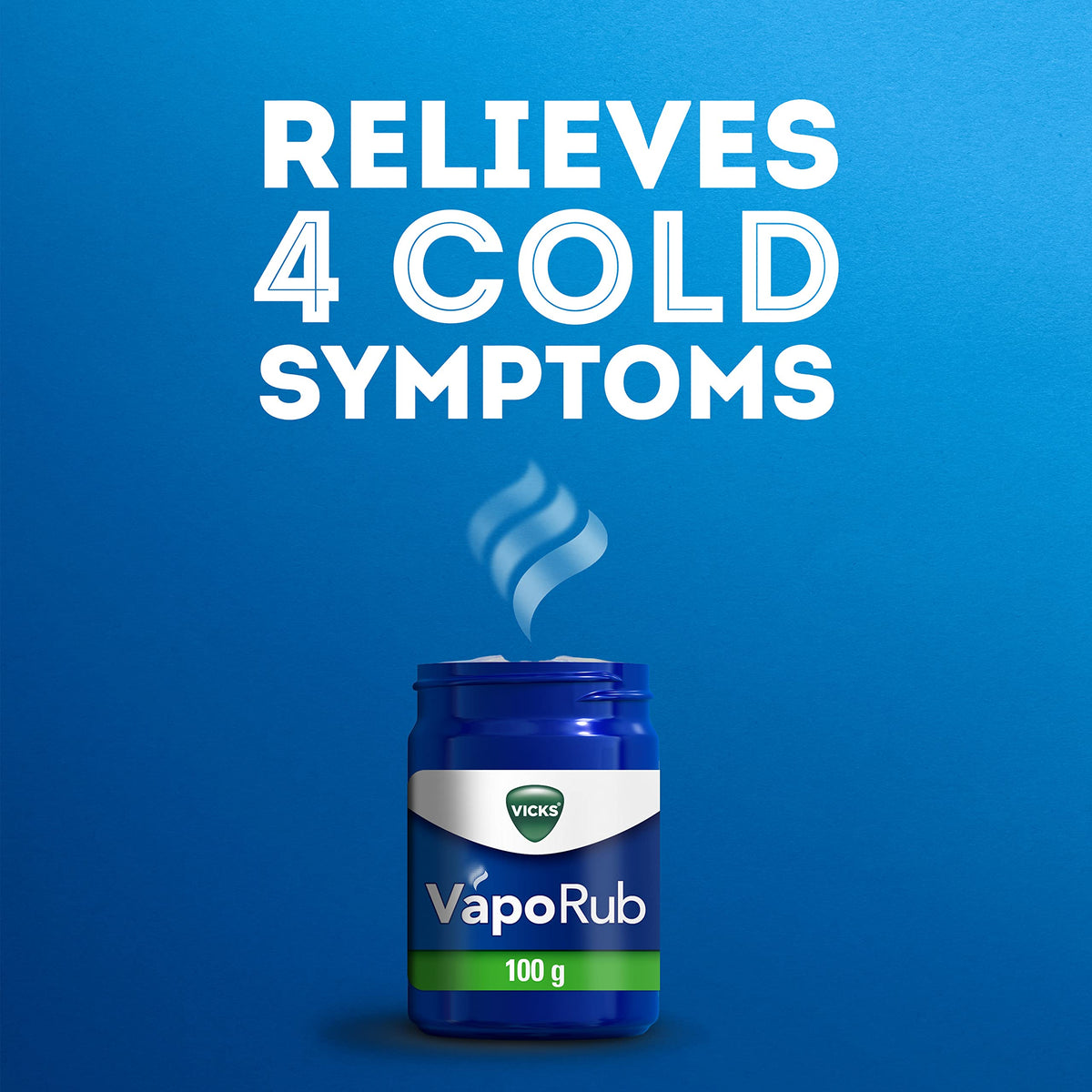Vicks VapoRub 100 gr, Relief Of Cough Cold & Flu Like Symptoms, Relieves 4 Cold Symptoms: Nasal Catarrh, Nasal Congestion, Cough & Sore Throat, Helps You Sleep For Adults & Kids