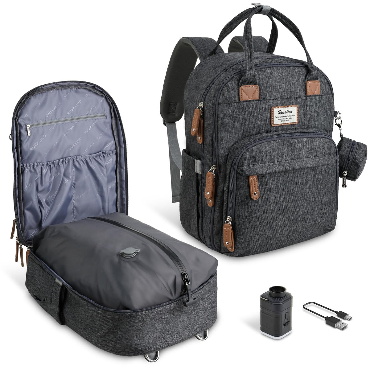 Dikaslon Baby Changing Bags Backpack, Large Baby Bag, 19 Pockets, Outdoors