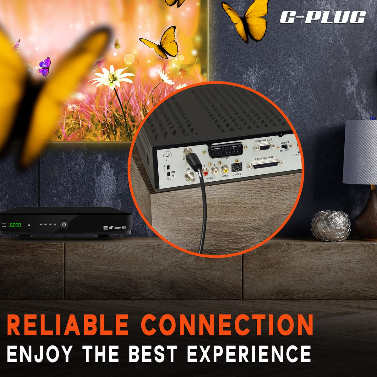 G-PLUG 2m TV Aerial Cable, Coaxial Cable for Freeview, Sky Box and Freesat