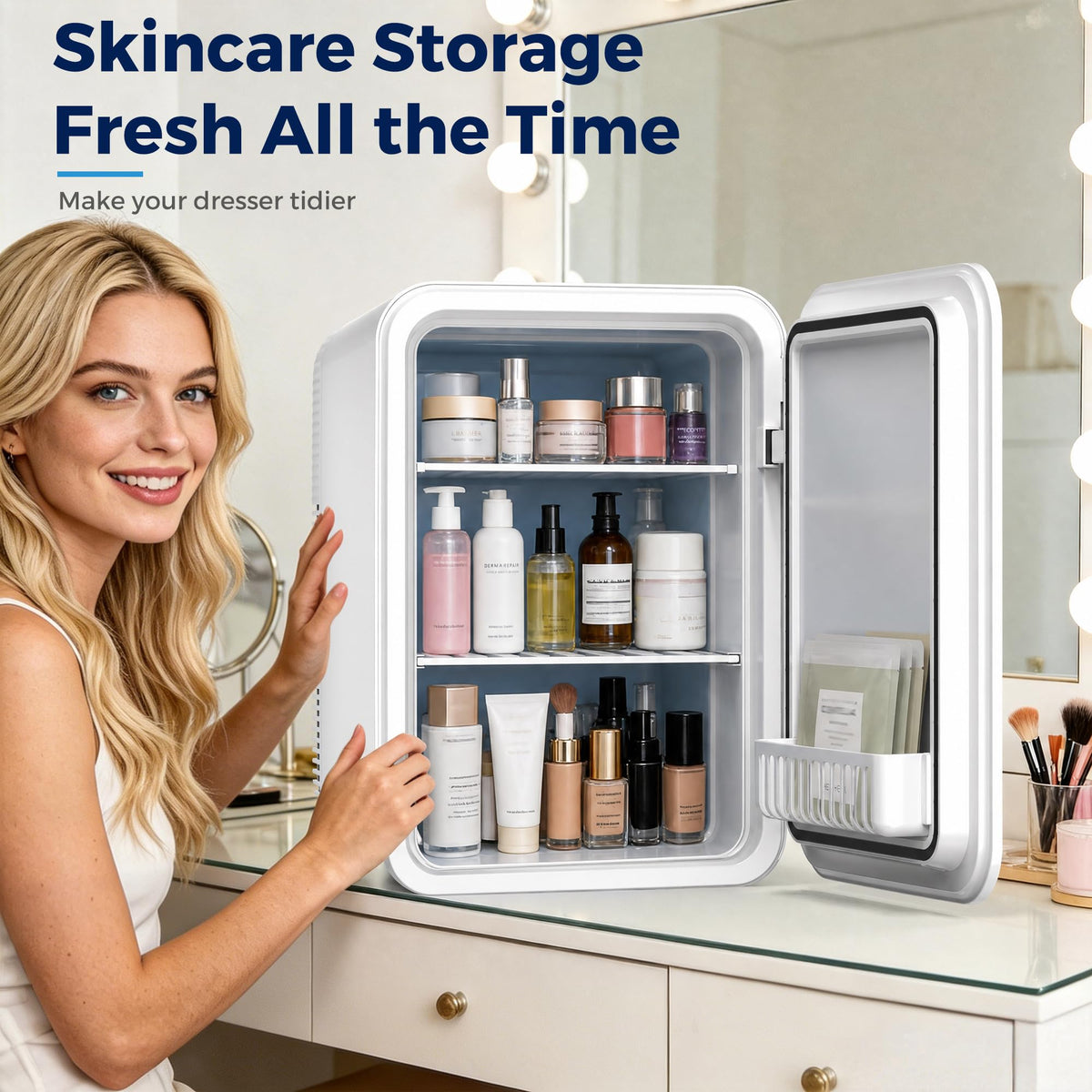 25L Mini Fridge, 30 Cans Portable Cooler & Warmer Small Fridge